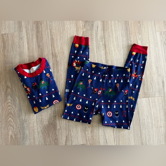 Hanna Andersson Kids Marvel Avengers Long John Pajamas in Organic Cotton Size 10 - Picture 1 of 8